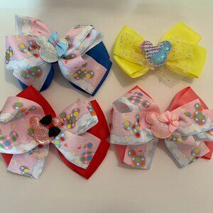 Disney Minnie Mouse Inspired Hair Bows Barrette Set of 4